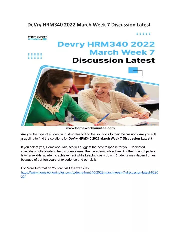 devry hrm340 2022 march week 7 discussion latest