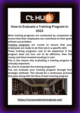 How to Evaluate a Training Program in 2023