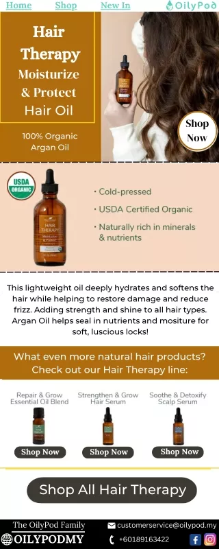 Plant Therapy Essential Oil for Hair - Oilypod