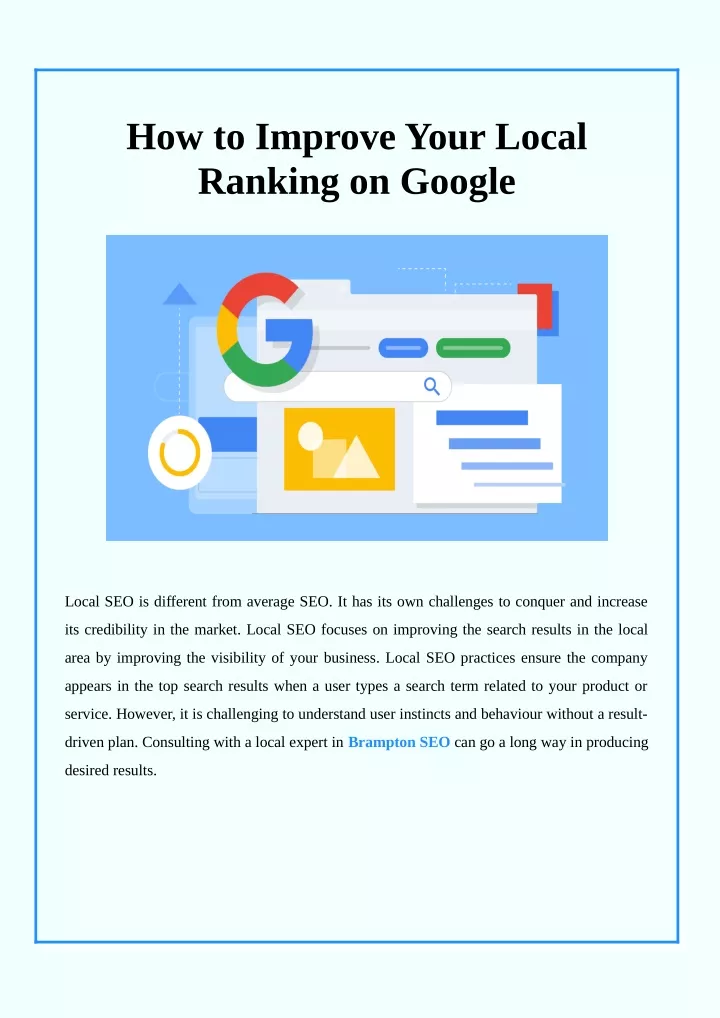 how to improve your local ranking on google
