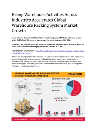 rising warehouse activities across industries