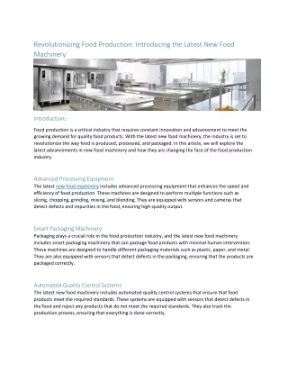 revolutionizing food production introducing