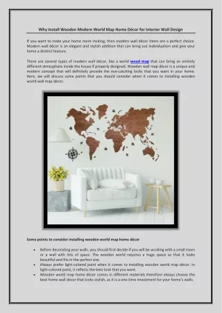 Why Install Wooden Modern World Map Home Décor for Interior Wall Design