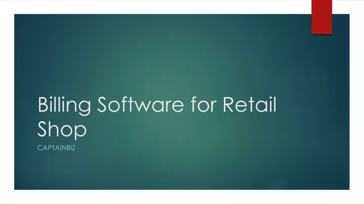 b illing software for retail shop