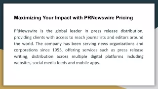 maximizing your impact with prnewswire pricing
