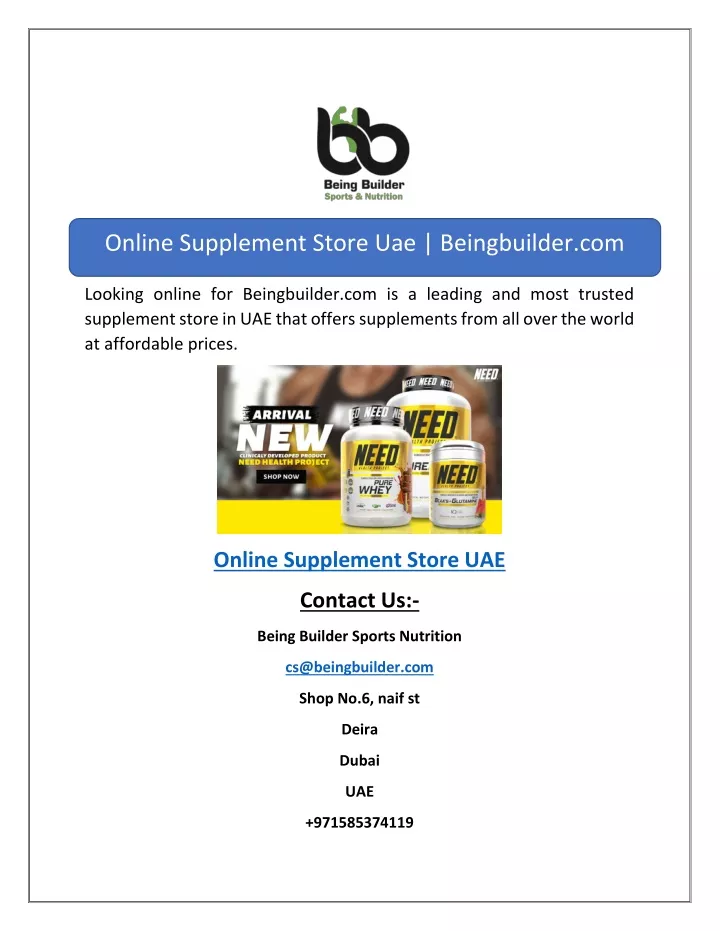 online supplement store uae beingbuilder com