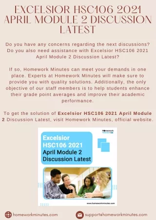Excelsior HSC106 2021 April Module 2 Discussion Latest