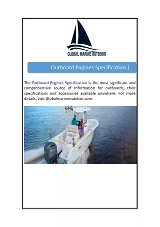 Outboard Engines Specification | Globalmarineoutdoor.com
