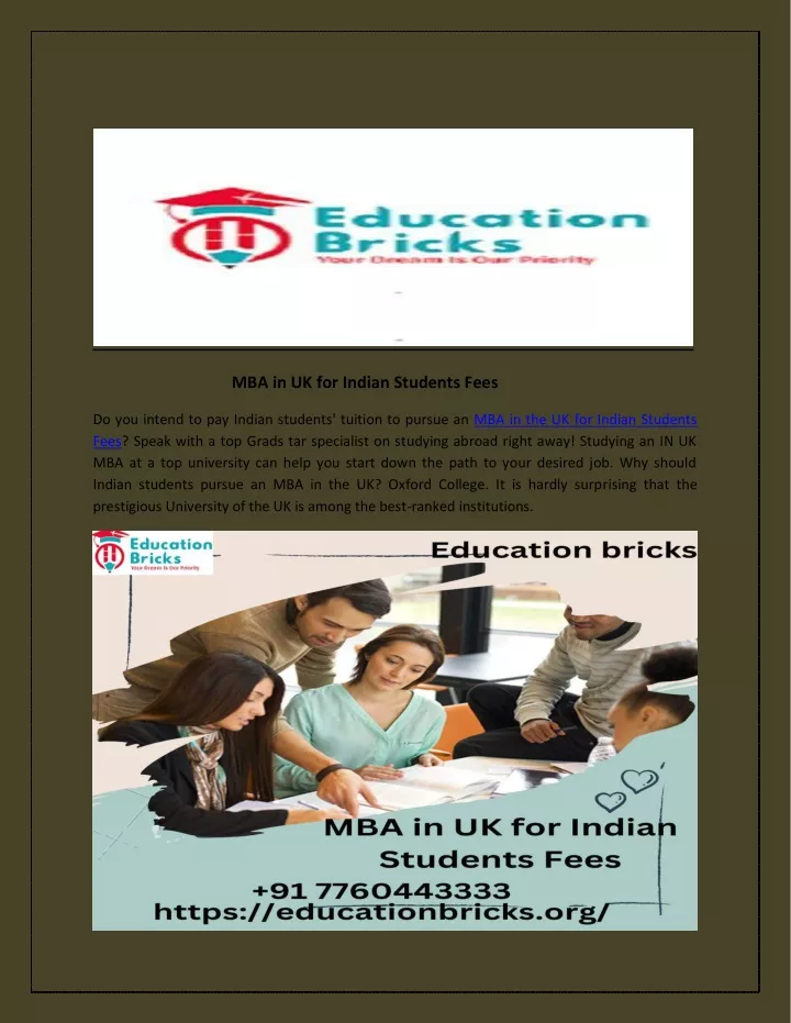 mba in uk for indian students fees