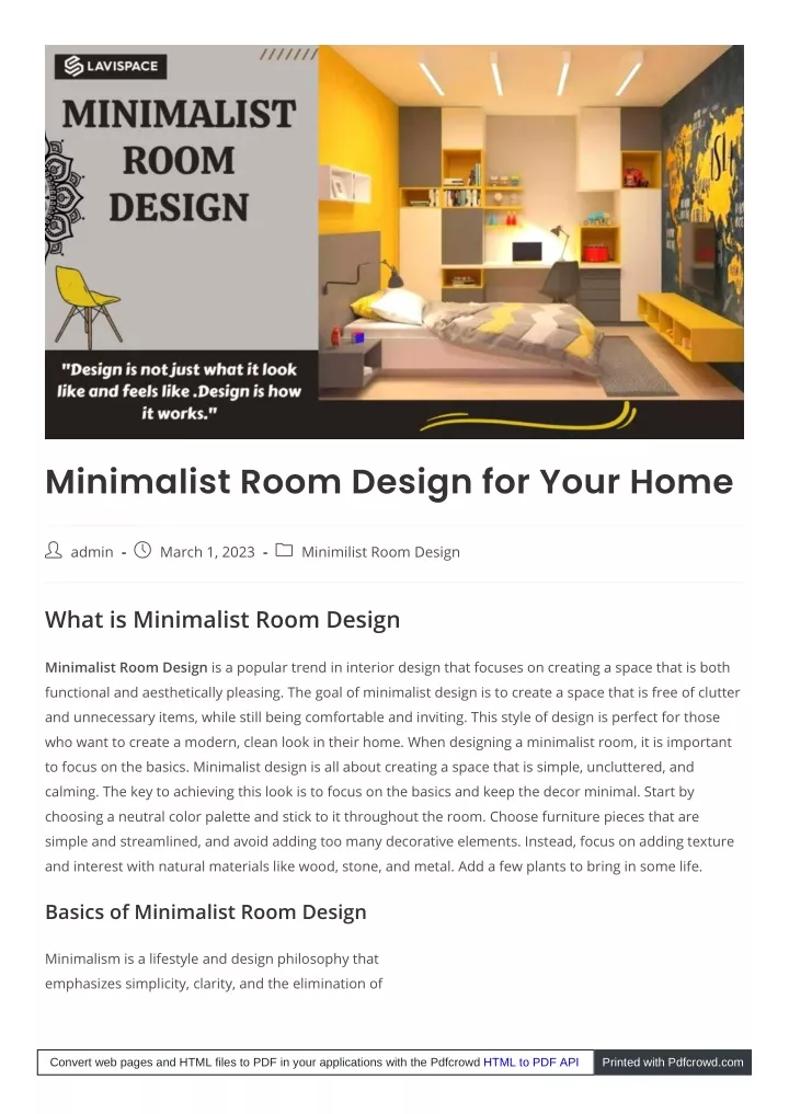 minimalist room design for your home