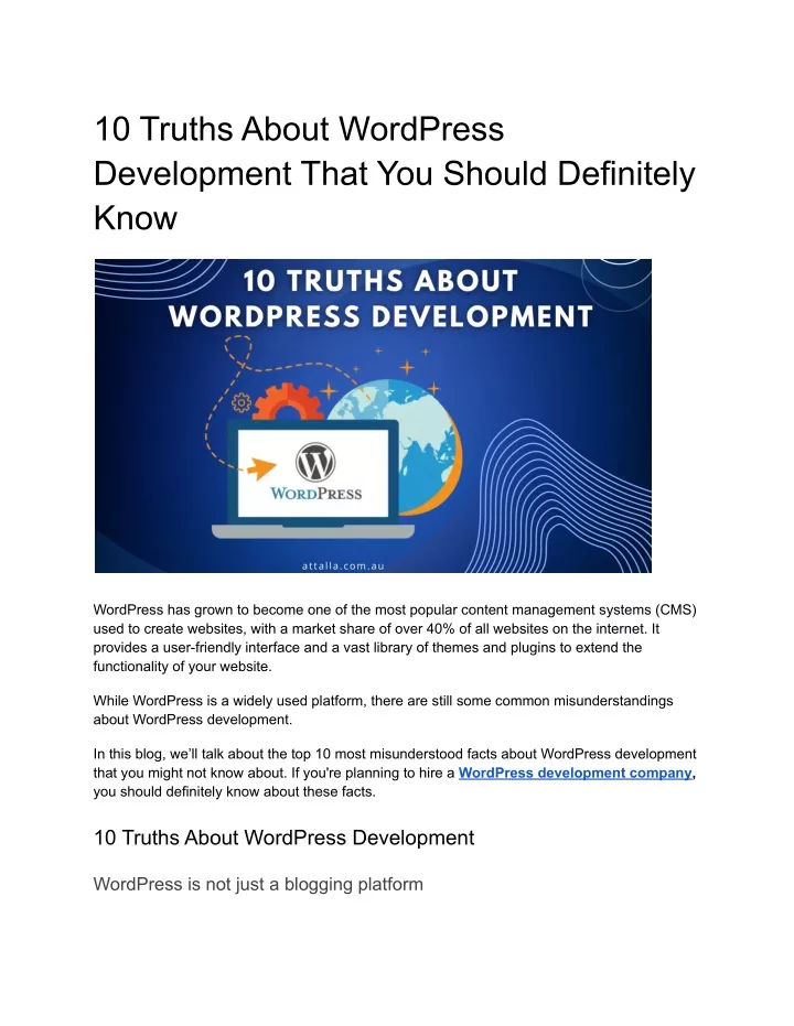 10 truths about wordpress development that