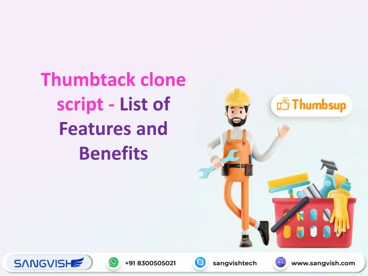 thumbtack clone script list of features