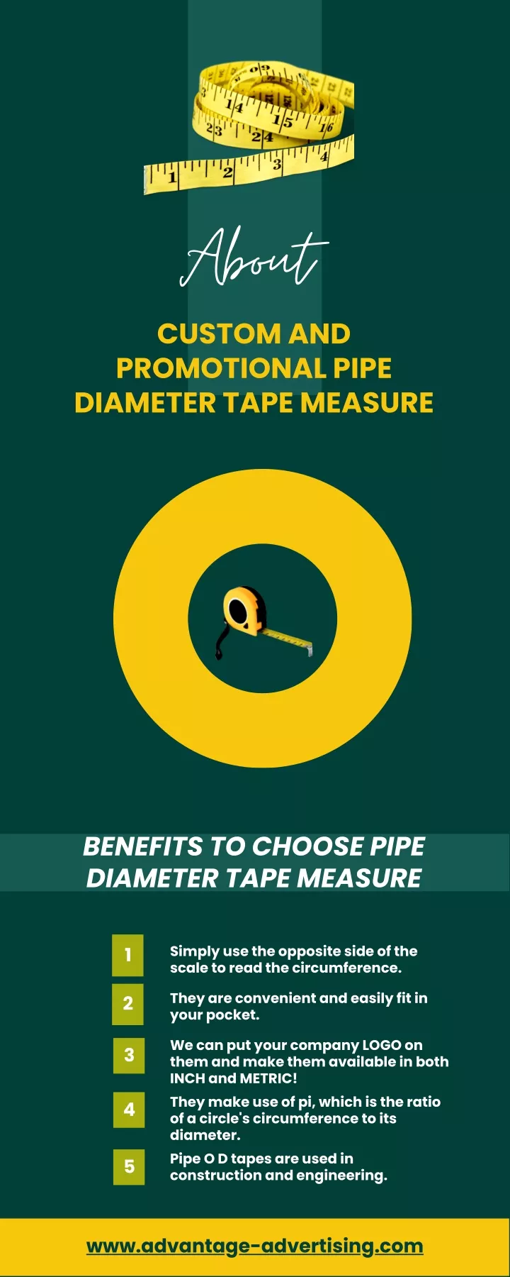 about custom and promotional pipe diameter tape