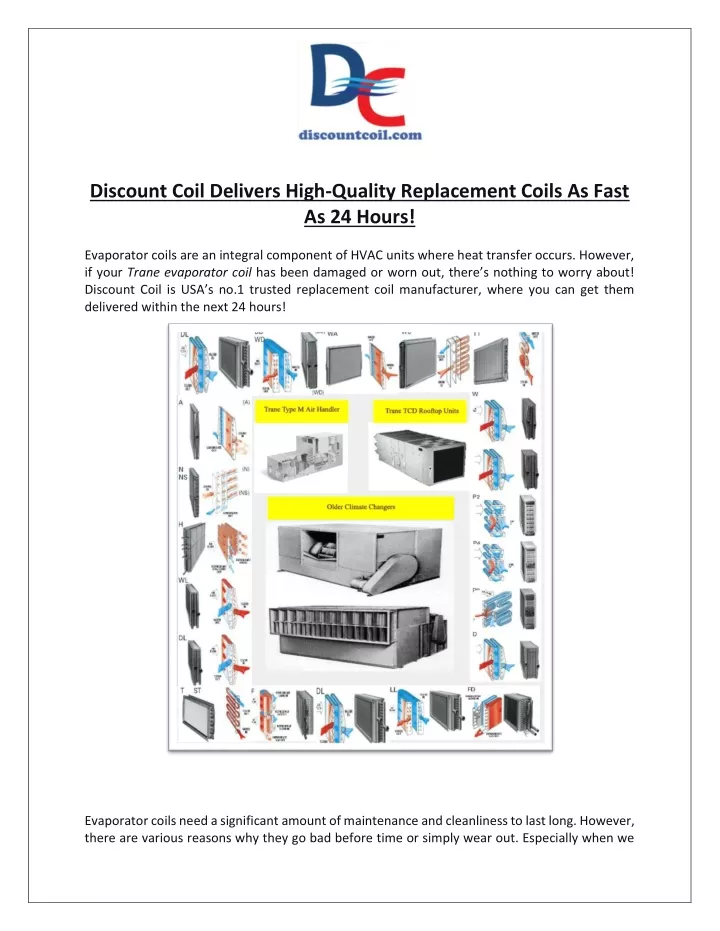 discount coil delivers high quality replacement