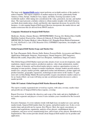 the large scale surgical drill market report