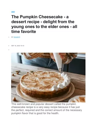food the pumpkin cheesecake a dessert recipe