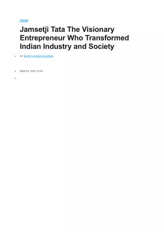 people jamsetji tata the visionary entrepreneur