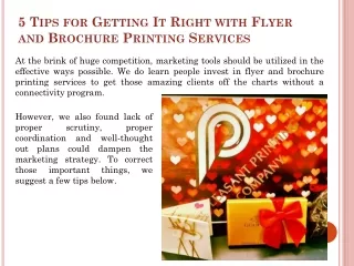 5 Tips for Getting It Right with Flyer and Brochure Printing Services