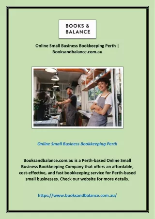 Online Small Business Bookkeeping Perth | Booksandbalance.com.au