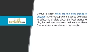 What Are the Best Brands of Bicycles  Mybicycletips.com
