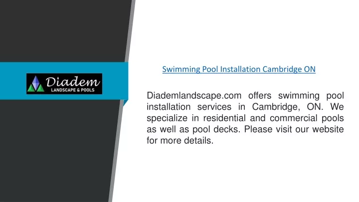 swimming pool installation cambridge on