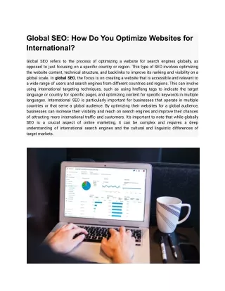 Global SEO: How Do You Optimize Websites for International?