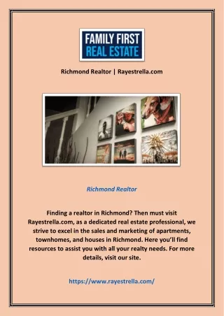 Richmond Realtor | Rayestrella.com
