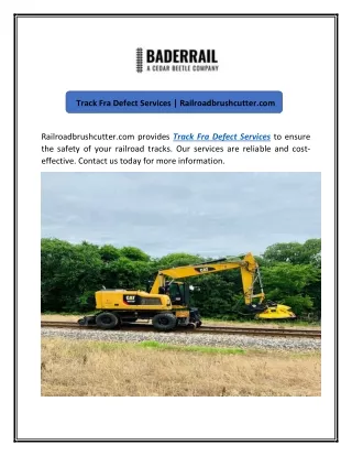 Track Fra Defect Services | Railroadbrushcutter.com