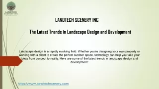 The Latest Trends in Landscape Design and Development
