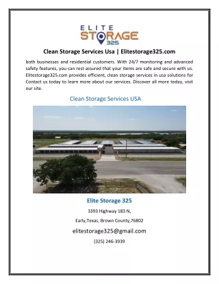 clean storage services usa elitestorage325 com