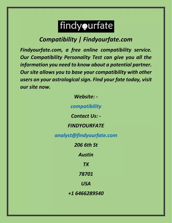 compatibility findyourfate com