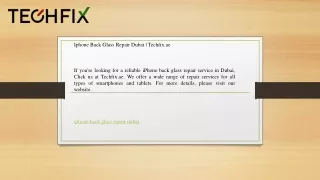 Iphone Back Glass Repair Dubai   Techfix.ae