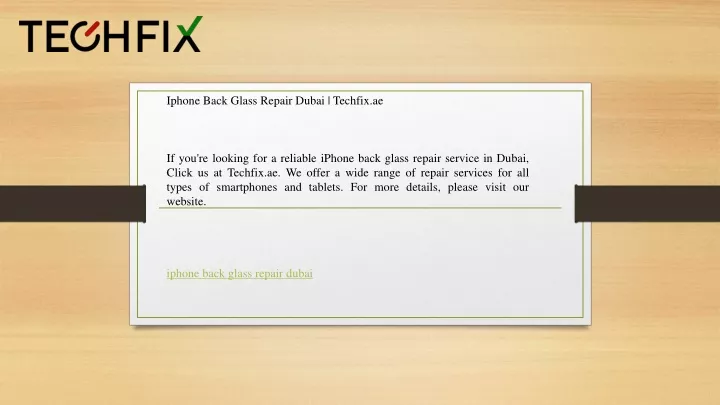 iphone back glass repair dubai techfix