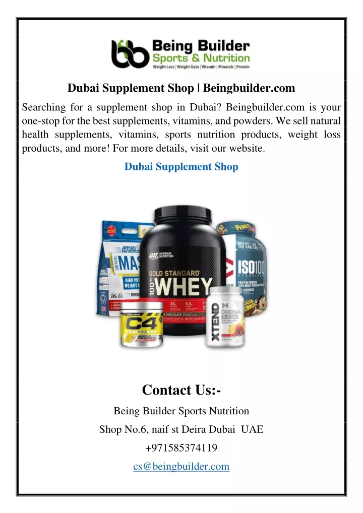 dubai supplement shop beingbuilder com