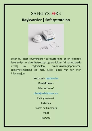 r ykvarsler safetystore no