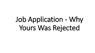 Job Application - Why Yours Was Rejected