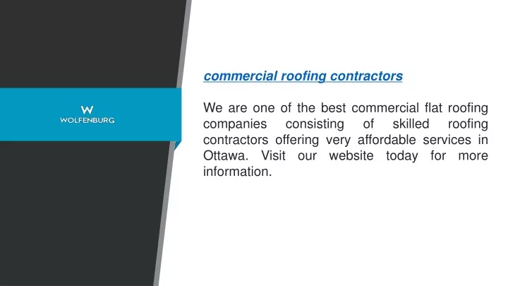 commercial roofing contractors