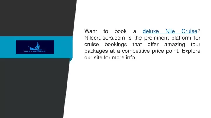 want to book a deluxe nile cruise nilecruisers