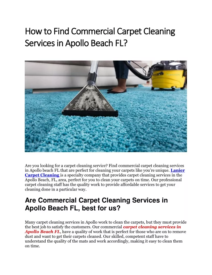 how to find commercial carpet cleaning