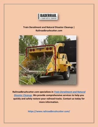 train derailment and natural disaster cleanup