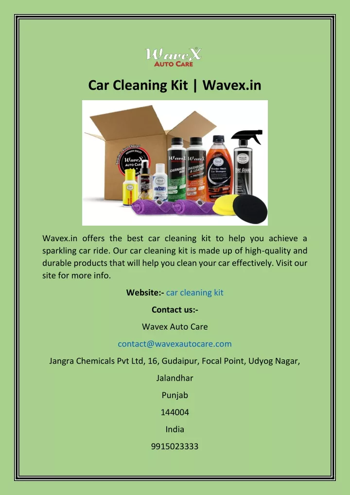 car cleaning kit wavex in
