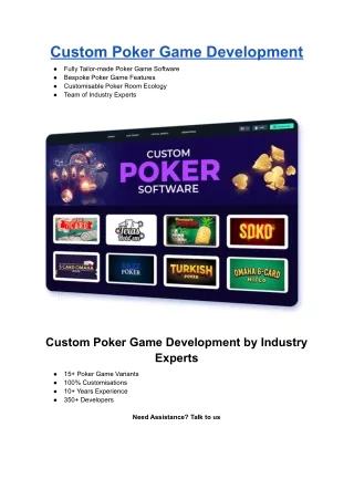 custom poker game development