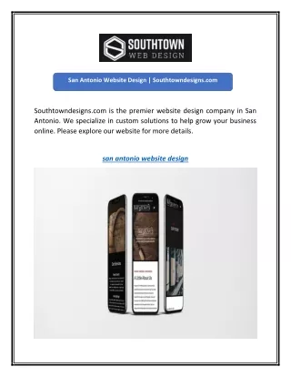 San Antonio Website Design | Southtowndesigns.com