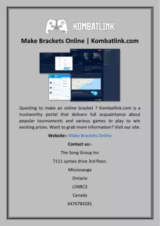 Make Brackets Online  Kombatlink