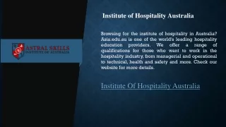 Institute of Hospitality Australia  Asia.edu.au