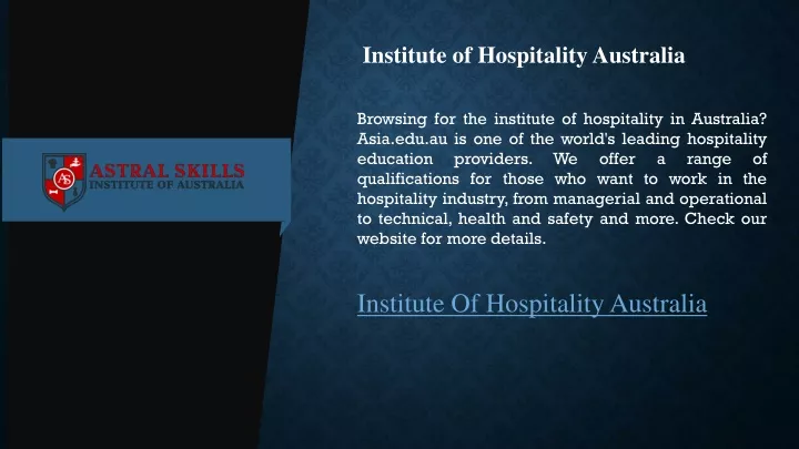 institute of hospitality australia
