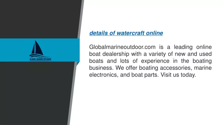details of watercraft online globalmarineoutdoor