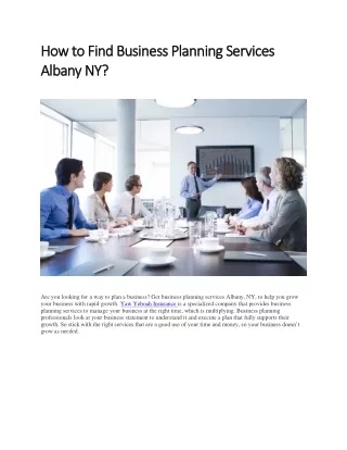 How to Find Business Planning Services Albany NY