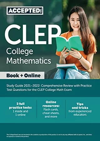 download CLEP College Mathematics Study Guide 2021-2022: Comprehensive Review wi