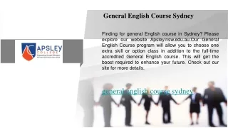 General English Course Sydney  Apsley.nsw.edu.au